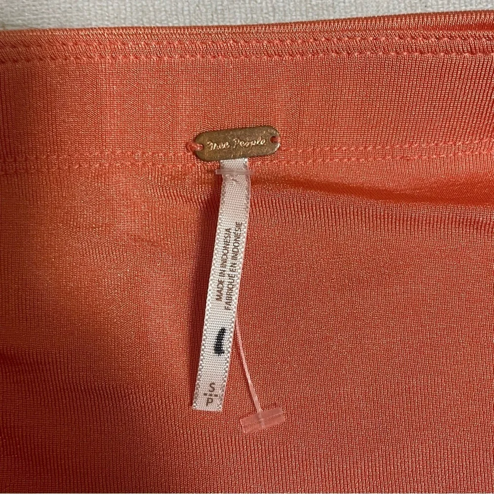 New Free People Who's That Orange Ruched Mini Skirt Size S